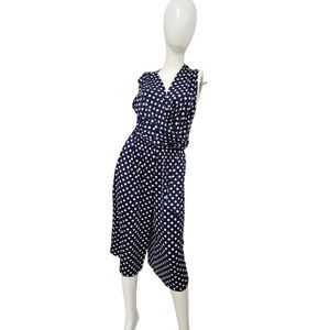 Tash & Sophie Blue Polka Dot Jumpsuit Large